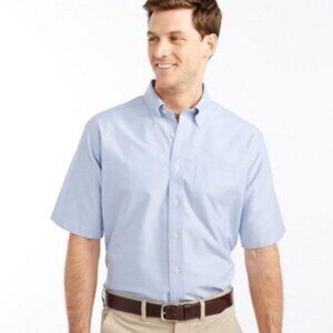 L.L. Bean Blue Short Sleeve Oxford Shirt